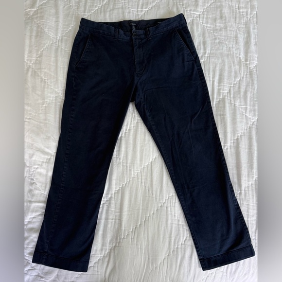 J.Crew Flex Chino Pants Straight Fit Navy Blue W33 L30 - Picture 5 of 9
